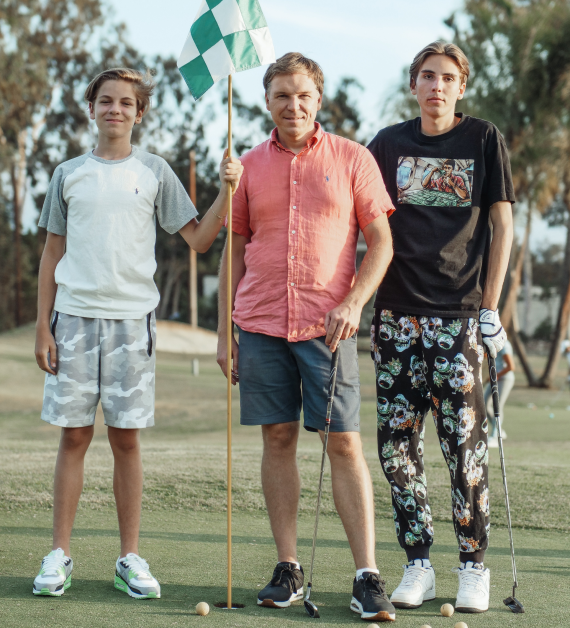 Golf club and player illustration